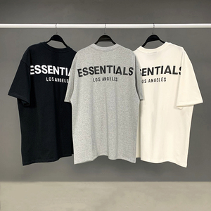 FOG FEAR OF GOD纯棉短袖复线ESSENTIALS反光字母高街宽松男女T恤