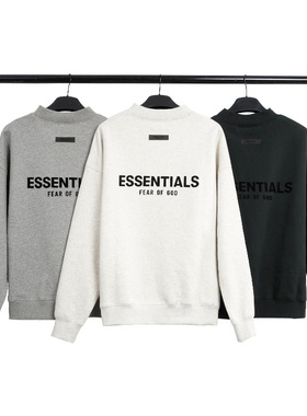 FOG复线ESSENTIALS植绒圆领卫衣高街宽松休闲美式情侣套头衫男女