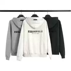 Fog Multi-Line Essentials Flocked Hooded Sweatshirt High Street Loose Casual American Style Couple Pullover for Men and Women