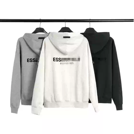 Fog Multi-Line Essentials Flocked Hooded Sweatshirt High Street Loose Casual American Style Couple Pullover for Men and Women