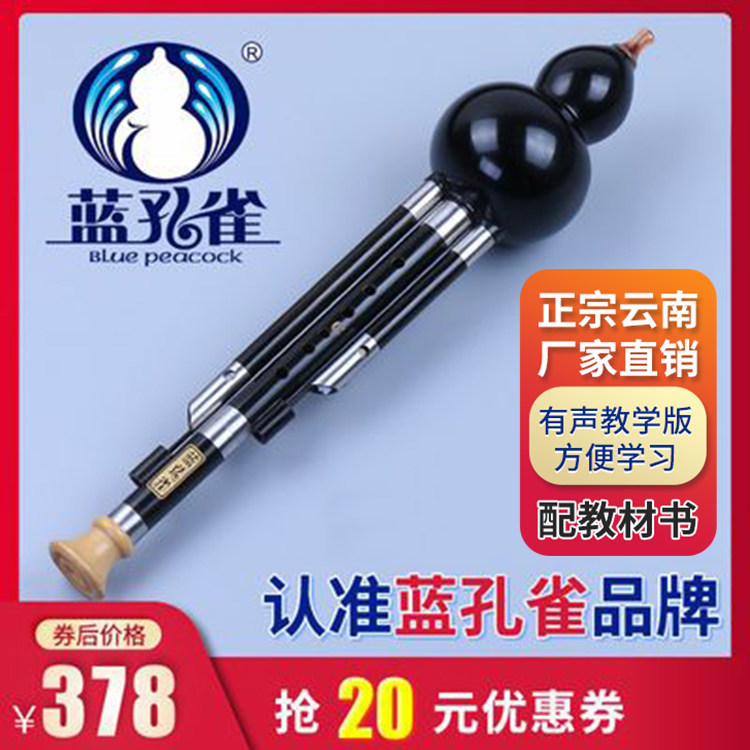蓝孔雀葫芦丝 黑檀学生成人初学演奏型D C 降B G F调云南民族乐器
