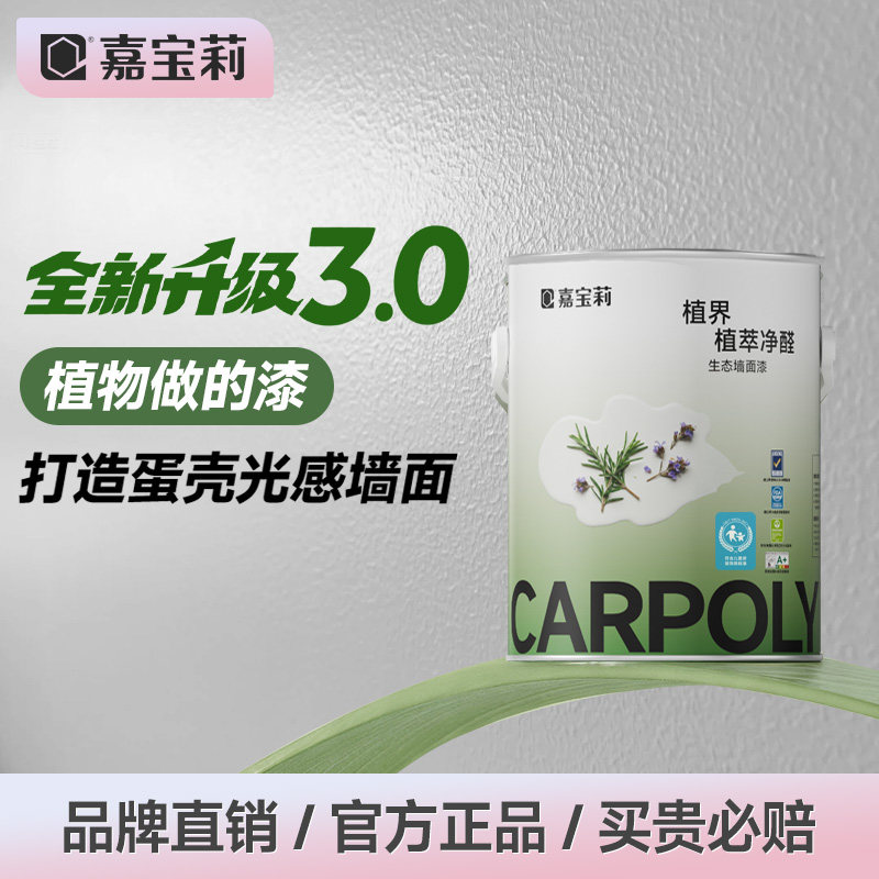 嘉宝莉蛋壳光艺术乳胶漆室内家用净味防霉内墙面翻新油漆自刷涂料