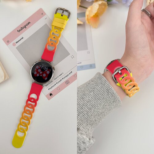 适用iwatch表带马卡龙甜甜圈硅胶渐变S11适用SE苹果applewatch华为GT7手表FIT5红米6小米10pro小众新款秋冬