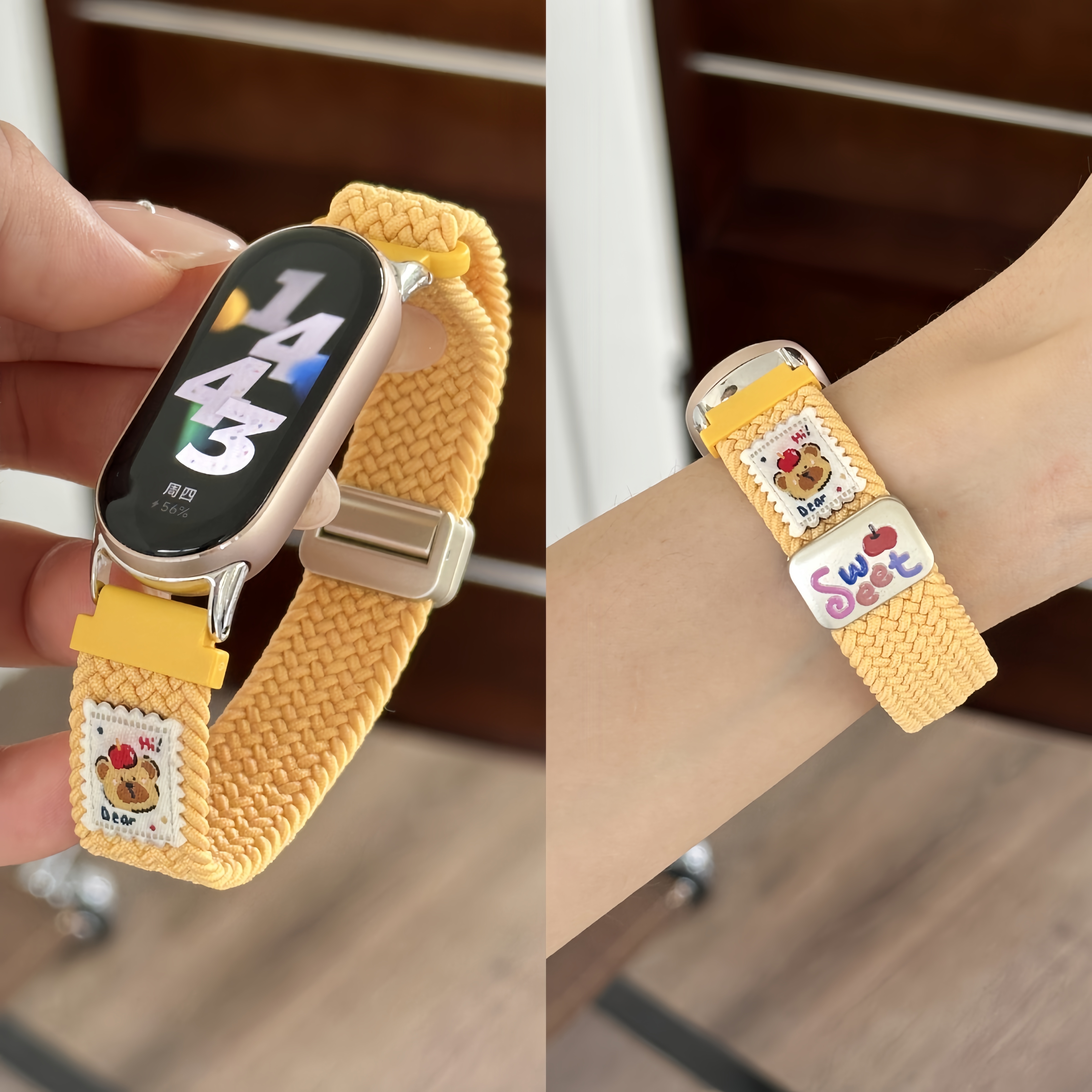 适用小米手环10/9编织磁吸表带