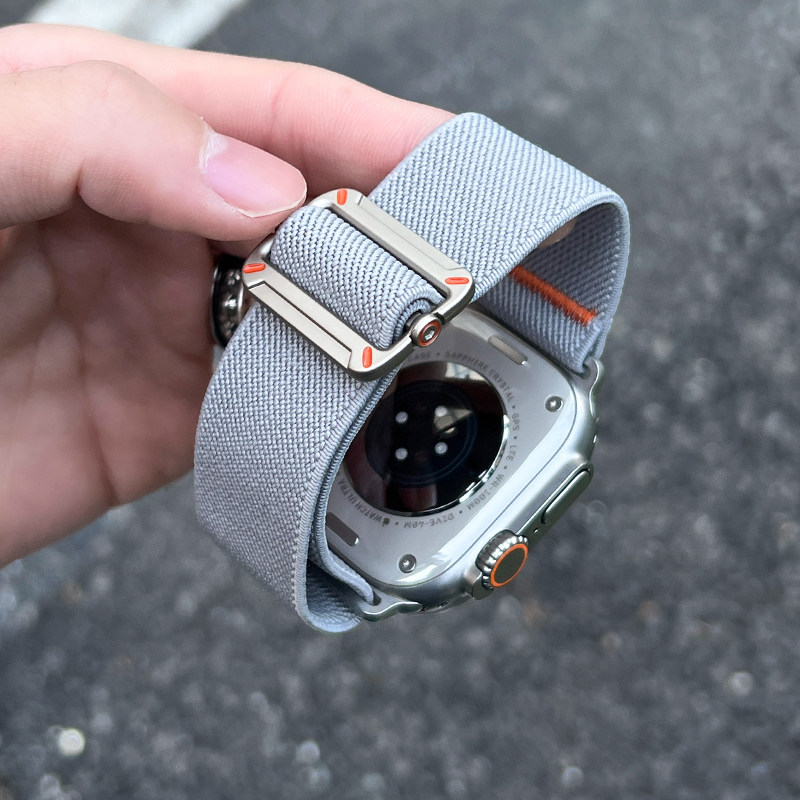 适用苹果手表ultra3代山丘扣尼龙编织SE手表带iwatch1