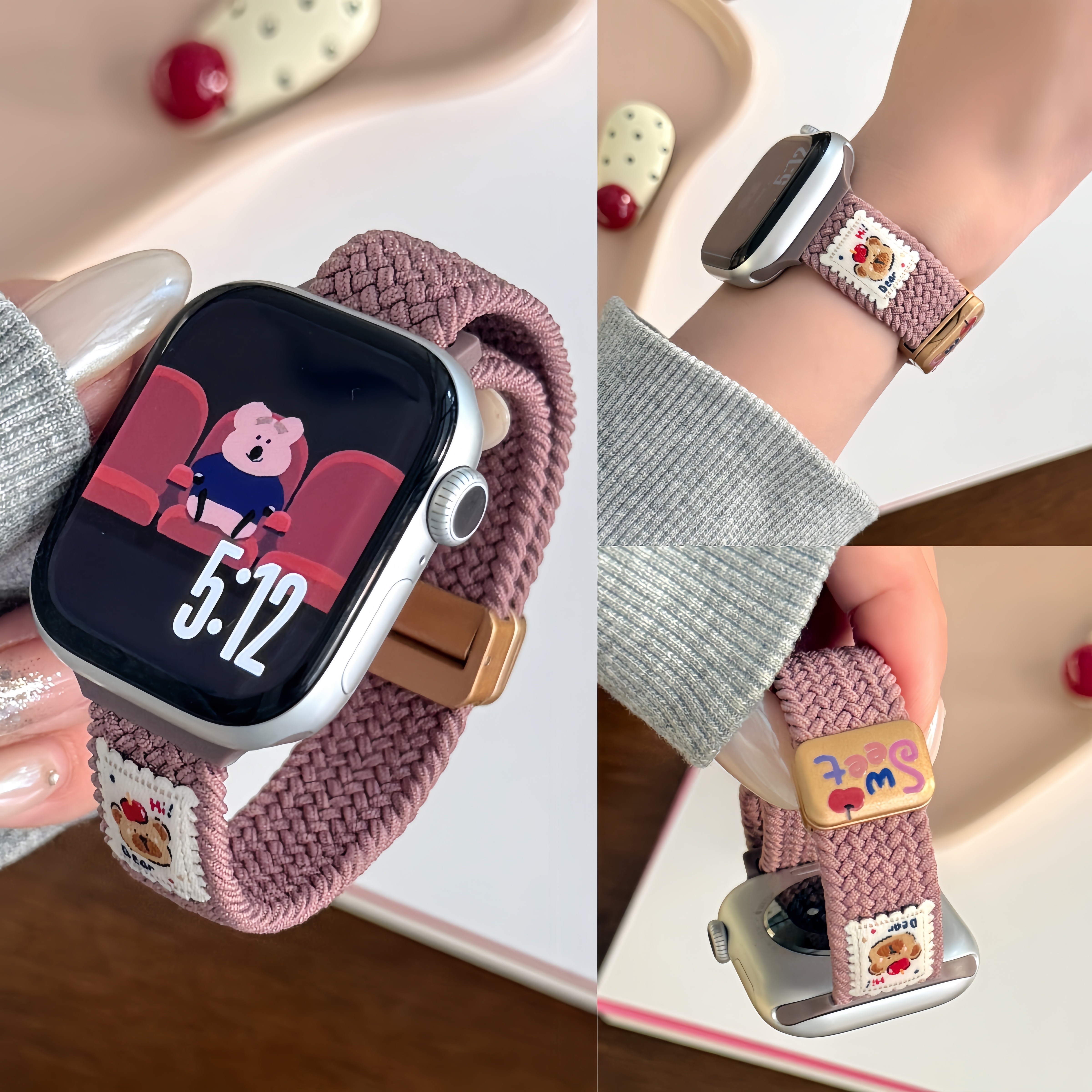 适用iwatch全系列尼龙编织表带