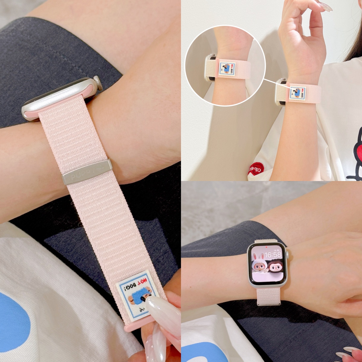 适用iwatch尼龙回环手表带