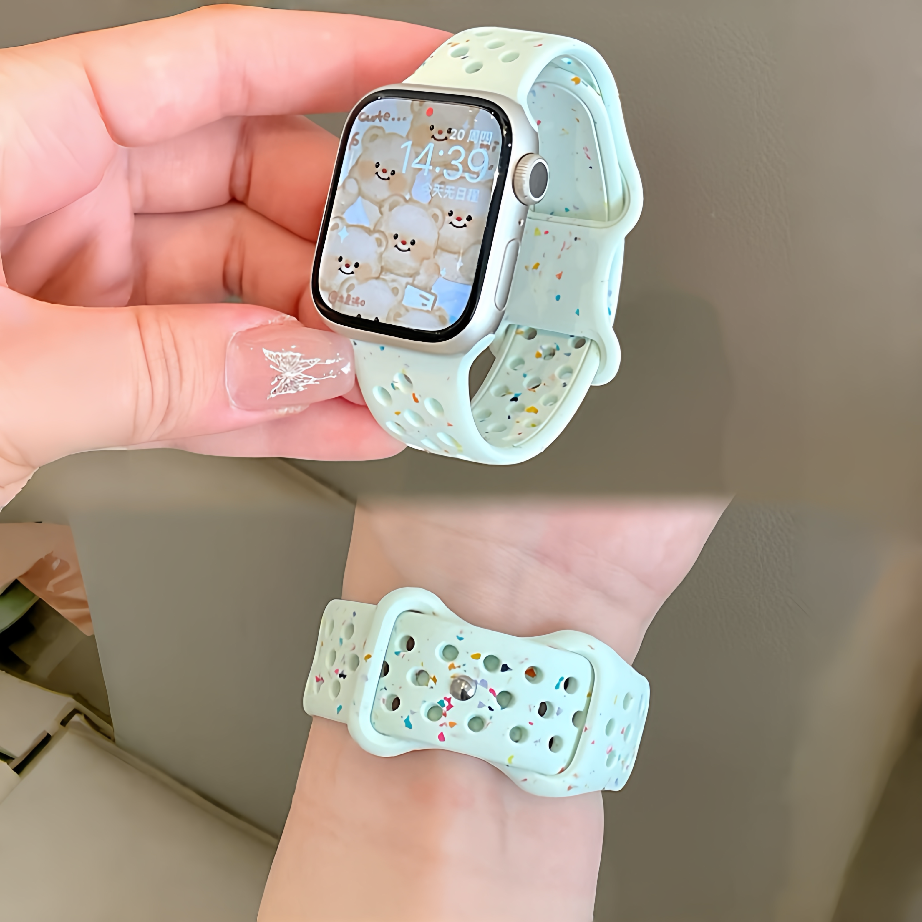 适用苹果手表s11带10硅胶a