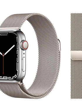 适用apple watch11/10/7表带iwatch9/8手表带苹果手表s9表带8/6/5/SE/4代ultra3金属表带男女款se3/s11替换带