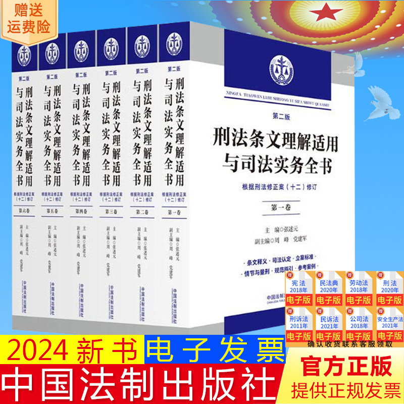 2024新书 刑法条文理解适用与司法实务全书(六卷本)(第二版)刑法修正案1~12编定 张述元著 编 中国法制出版社 9787521631852