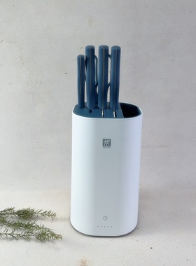 新款德国双立人pollux大白盾双重除菌刀架套装抗菌厨房家用蓝色刀