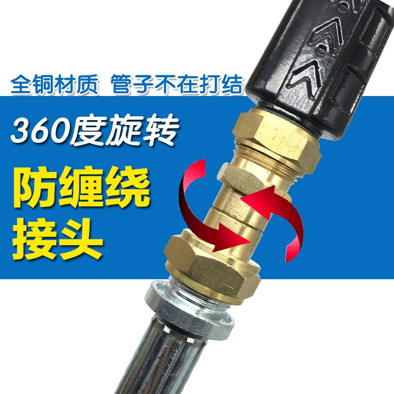 高压水枪尾360度不锈钢轴承防缠绕旋转接头洗车机绿田亿力洁普斯 - 实物图