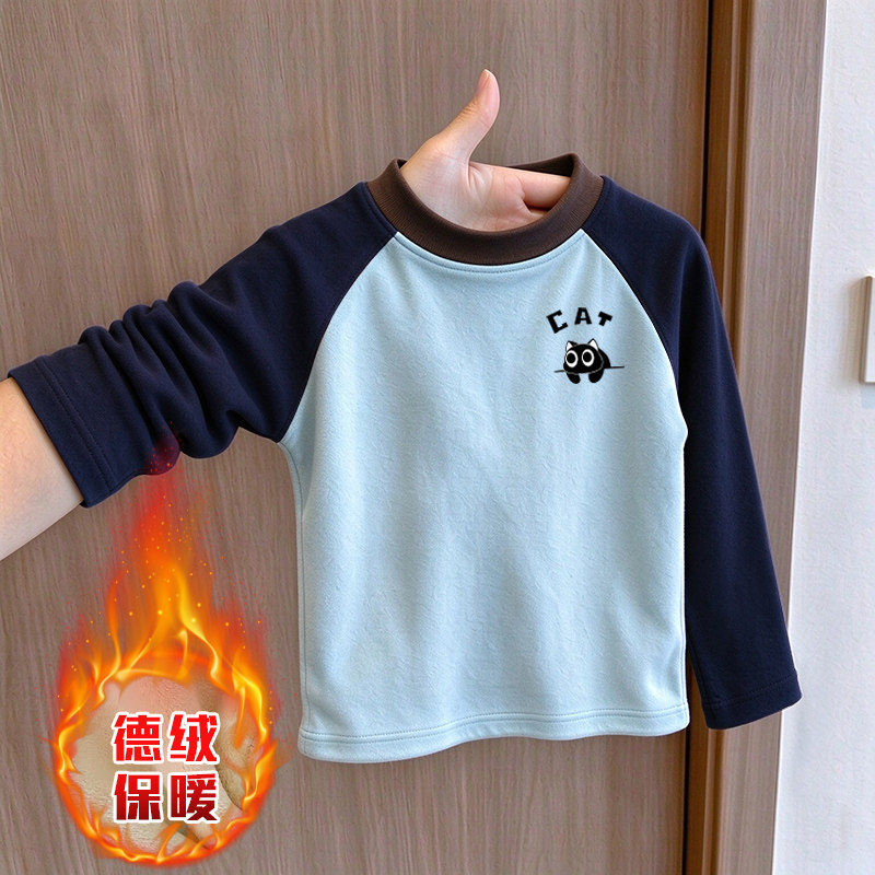 儿童德绒长袖T恤男女童装