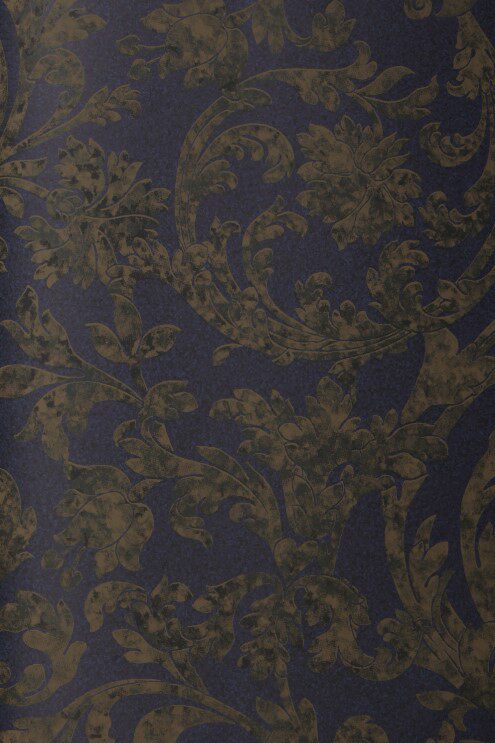 美国进口约克纯纸墙纸美式乡村蓝色莨苕叶客厅玄关电视背景墙壁纸