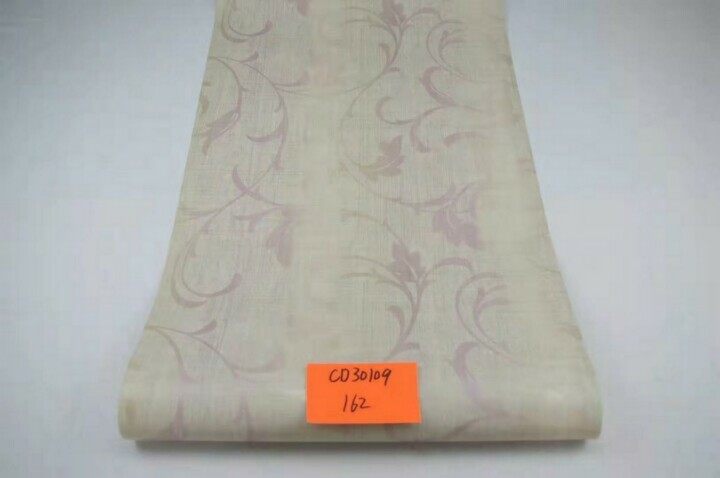 美国进口WQ纯纸墙纸美式乡村卡其色卷纹莨苕叶竖条纹客厅卧室壁纸