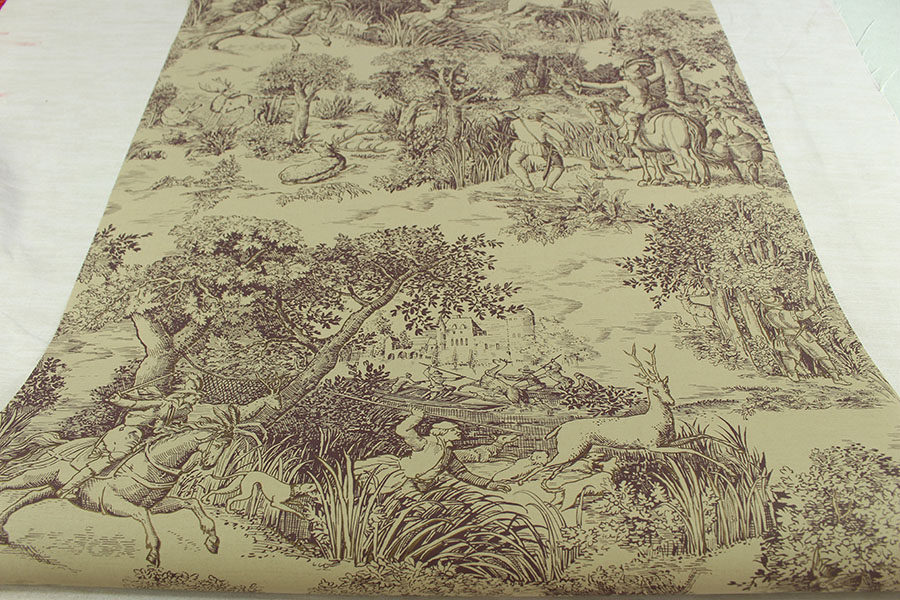 美国进口WQ纯纸壁纸美式乡村紫色田园人物工笔画法式复古背景墙纸