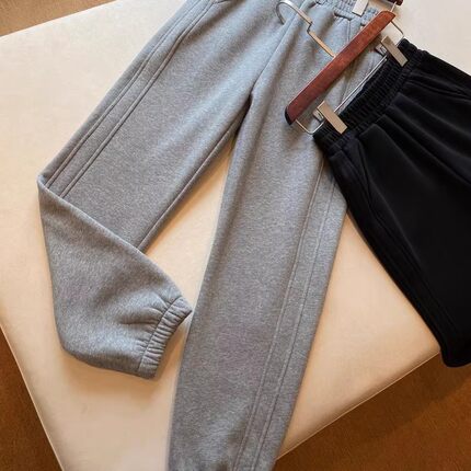AMR UU◆一条过冬 加绒加厚保暖高腰显瘦束脚卫裤休闲裤女秋冬新