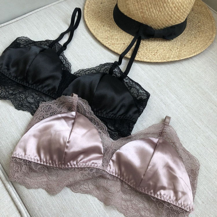 遇到就收 绸缎真丝 文胸