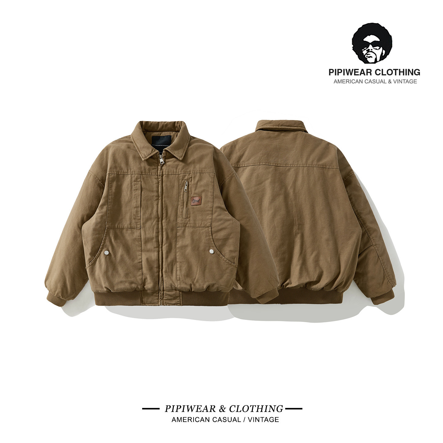 纯棉工装棉服男
