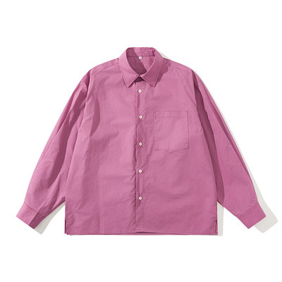 BSAPA 基础款百搭春装纯色休闲粉色衬衫宽松衬衣 CS3139