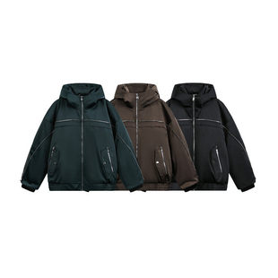 9120 羽绒服 SEVENNOS 连帽拉链设计三色工装