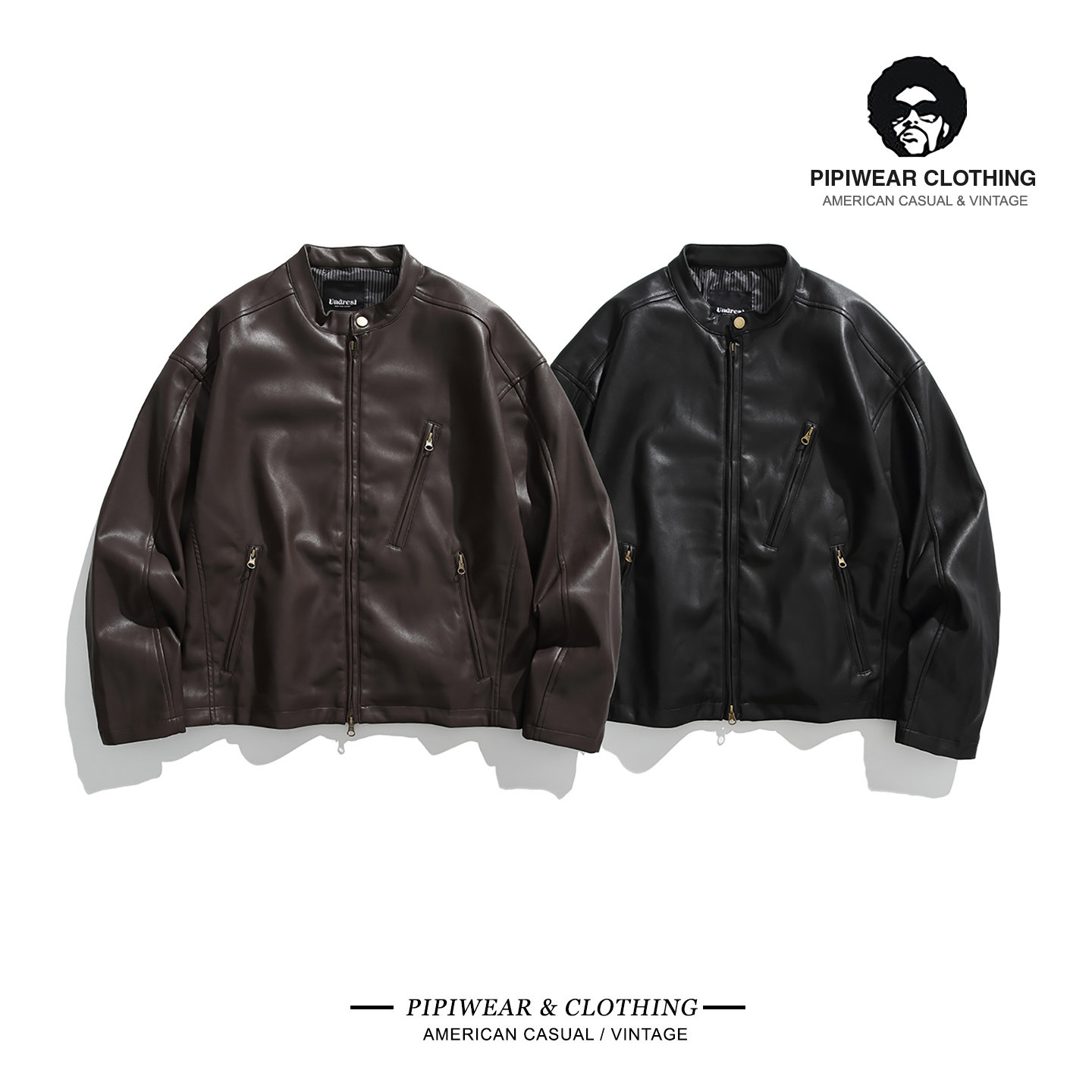 秋季新款美式潮流cleanfit机车服外套男士秋天简约赛车PU皮衣夹克