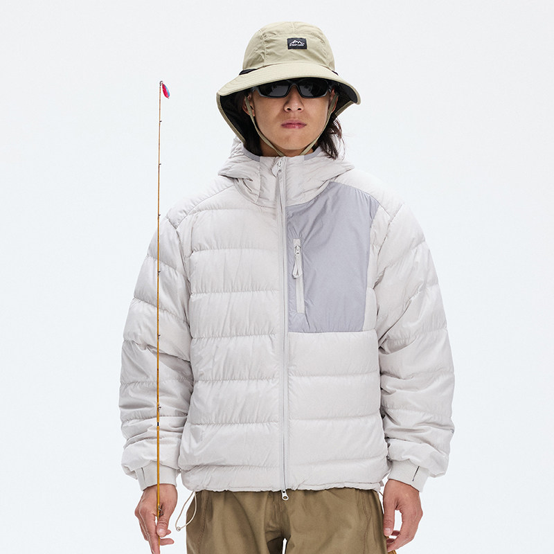 户外连帽抗寒羽绒服防泼水外套男