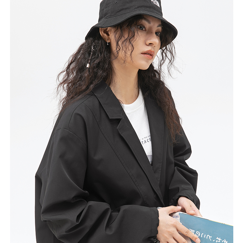 春天春季2023日系复古纯色户外简约宽松休闲西装外套男上衣夹克潮