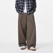 2025复古国潮宽松休闲裤 子男 百搭裤 阔腿高腰松紧长裤 高街直筒男裤