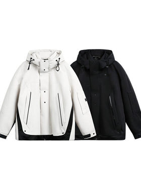 SEVENNOS 连帽拼接硬壳冲锋衣羽绒服 9126-