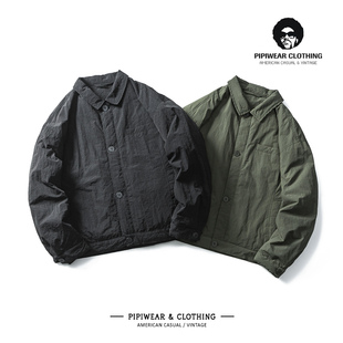 保暖棉袄 棉衣皱感轻薄高街棉服简约冬季 2024冬天防风防水男士 工装