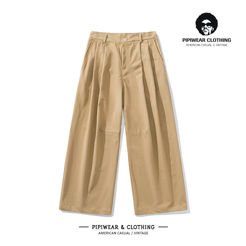 2026上新款cleanfit男裤压褶直筒阔腿休闲裤子男青少年宽松长裤子