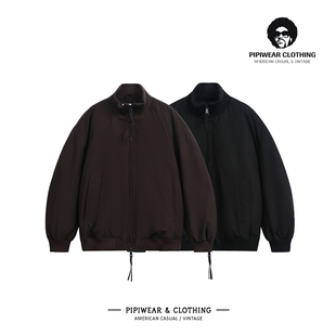 冬天日系复古简约立领短款羽绒服男大学生冬季保暖抗寒工装外套潮