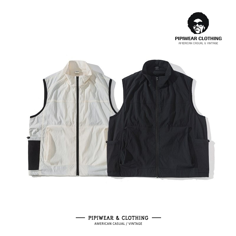 日系秋季户外机能工装马甲