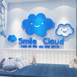 屋顶装饰遮丑室天花板小云朵彩虹墙面装饰贴墙贴体贴墙上墙面立体