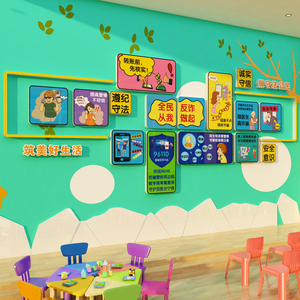 幼儿园普法宣传教育环创墙面装饰成品走廊楼梯法律文化教室布置贴