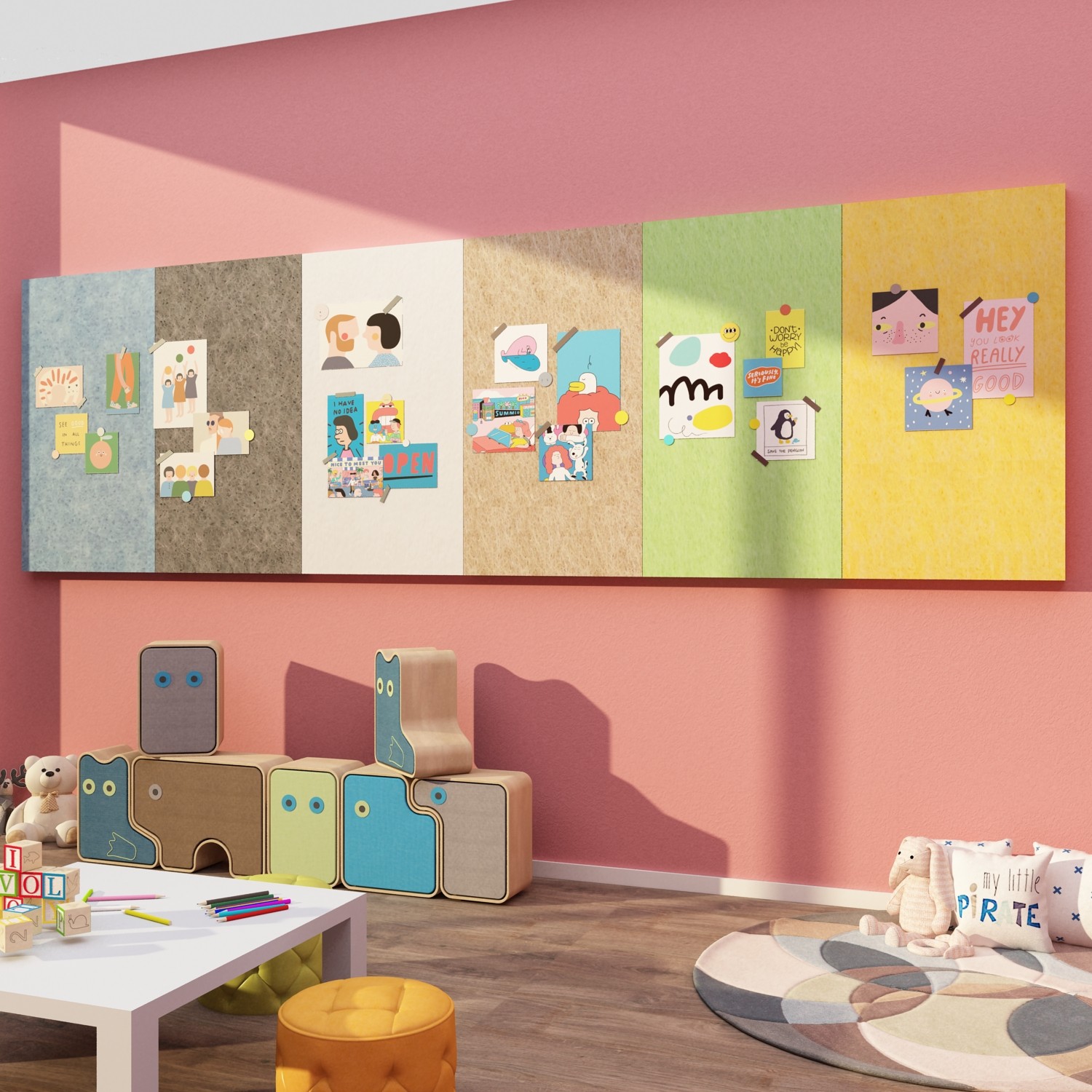 幼儿园毛毡墙贴软木照片作品展示板环创主题文化背景墙面环境布置