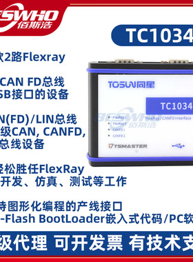 TC1034 同星CAN 2通道车载以太网CANFD USB3.0接口汽车分析诊断