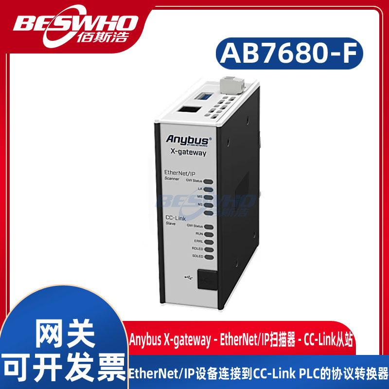 AB7680-F Anybus ixxat CC-Link PLC协议转换器EtherNet/IP扫描器