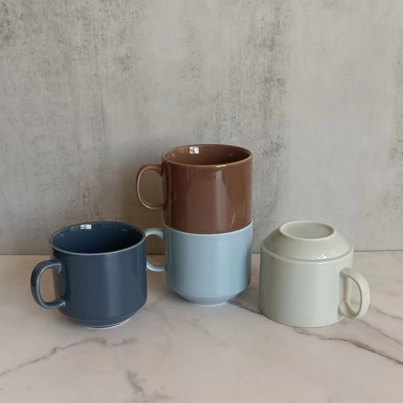 叠叠杯收纳杯陶瓷大众