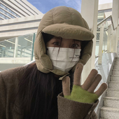 TUshu 秋冬户外轻量化羽绒感雷锋帽子女保暖护耳防寒飞行帽登山帽