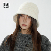TUshu 气质千金风～秋冬复古显脸小渔夫帽子女圆顶时髦百搭盆帽潮