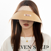 TUshu 腊肠狗贴布空顶帽ins韩系百搭夏季 遮阳旅游草帽防晒太阳帽