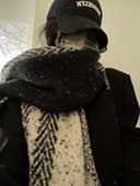 TUshu 黑色系列yyds～ins气质不过时拉毛感围巾秋冬保暖时髦围脖