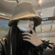 TUshu 茶色轻款 棉服感秋冬渔夫帽子女ins韩系百搭盆帽保暖护耳潮