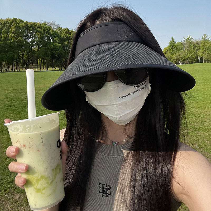 环绕式遮阳防晒黑胶防晒帽