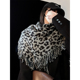 TUshu 豹纹时髦流浪感三角巾～秋冬羊毛混纺披肩围脖保暖百搭围巾
