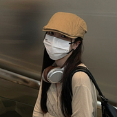 TUshu 古早港风复古感～纯色前进帽子女气质百搭鸭嘴帽画家贝雷帽