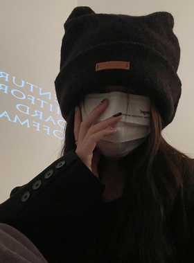 TUshu/猫耳朵两戴款～秋冬大版包头帽子女复古时髦保暖堆堆帽冷帽