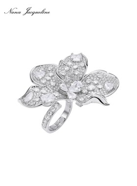 【名人同款】Nanajacqueline Garden系列立体花双指戒指，高端感